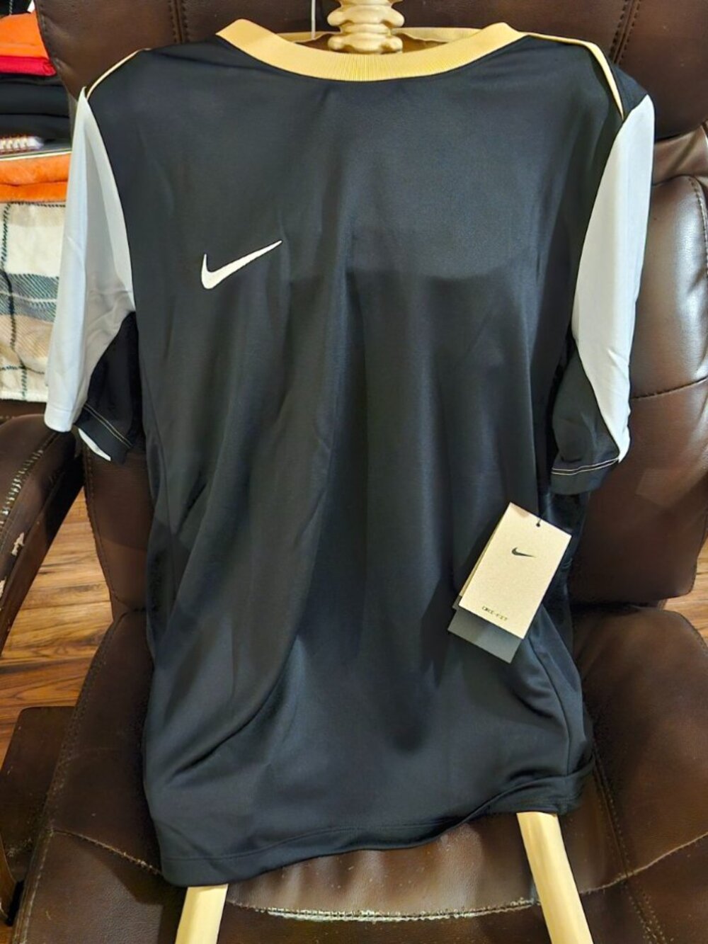 Nike Dri-FIT Park Derby IV Soccer Jersey Men's Large NWT Black Gold